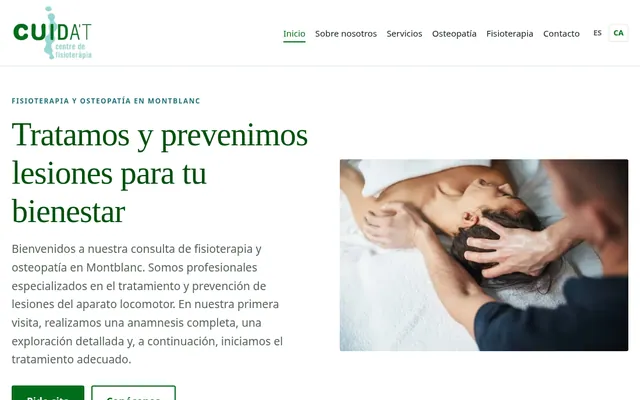 Portada de la propuesta para Cuida't Centre de Fisioteràpia