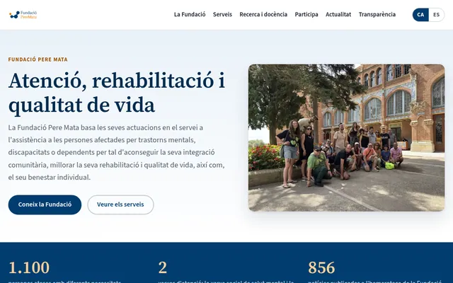 Portada de la propuesta para Fundació Pere Mata