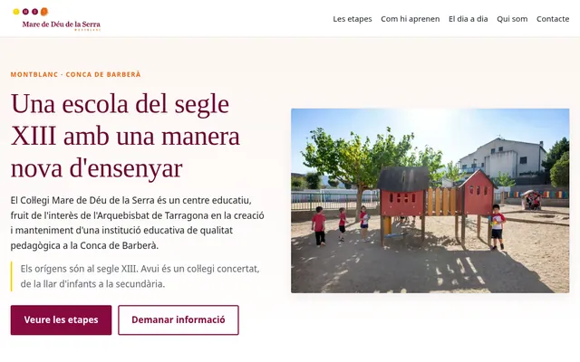 Portada de la propuesta para Col·legi Mare de Déu de la Serra
